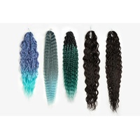 Vente en gros d'extensions capillaires Goddess Hair en fibre haute température, 30 pouces, pour tresses au crochet Water Wave et Deep Wave, à double trame, fabriquées à la machine