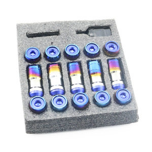 Écrous de roue en alliage d'aluminium Auso-Racing 12x1,5 mm, revêtement bleu, pour modification de roues de voiture - Product Image 4