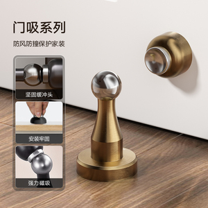HANGAO Butée de porte magnétique invisible en acier inoxydable, fixation au sol par aspiration puissante, anti-collision, coupe-vent, sans perçage - Product Image 1