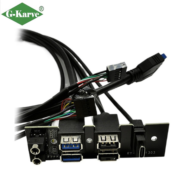 Factory Price 5.25" Front I/O Expansion Kit Dual USB 3.0 + Audio Pure Copper Computer Case Cable for Custom PC Case Modding