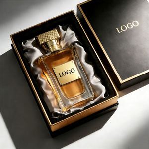 Vente en gros de flacons de parfum en verre de luxe vides de 50 ml et 100 ml avec bouchon magnétique doré et emballage de boîte cadeau haut de gamme - Product Image 2