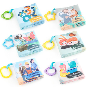 <span class=keywords><strong>Libro</strong></span> de tela lavable, <span class=keywords><strong>libro</strong></span> de actividades suaves de educación temprana con anillos de mordedor, juguete de aprendizaje cognitivo, animales, insectos y carreras - Product Image 4