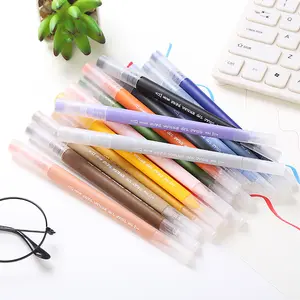 أقلام ملونة مشهورة 60 لونًا غير سامة قلم فرشاة مزدوج الرأس