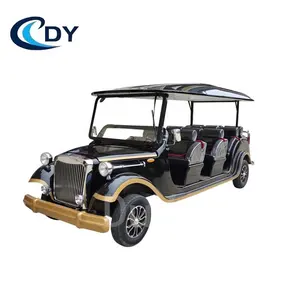 Voiture de tourisme électrique classique de qualité supérieure à 8 places Voiturette de golf vintage de luxe pour parcs à thème avec certificats CEE et DOT - Product Image 5