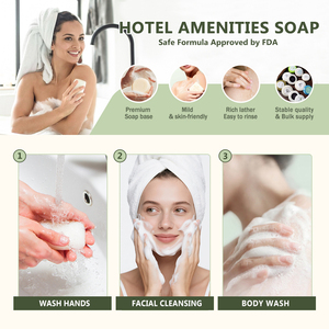 Savons jetables économiques conformes RoHS, personnalisables 15g/20g/25g/30g, savon d'hôtel en gros, savon de voyage, articles de toilette de base pour hôtels - Product Image 2