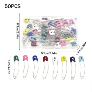 Hochwertige 50Pcs 40mm gebogene Sicherheits nadeln in verschiedenen Farben Bent Quilt ing Basting Pins zum Quilten von Strick metall material - Product Image 2