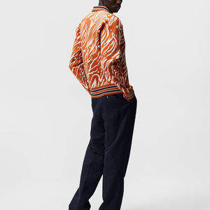 Pull à demi-zip en jacquard zébré, tricot personnalisé en laine mérinos, col polo, pulls pour hommes - Product Image 4