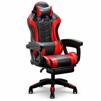 Chaises de jeu inclinables réglables en hauteur personnalisées, chaise de jeu ergonomique en cuir, chaise de jeu pour ordinateur de bureau avec repose-pieds