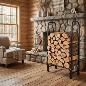 Modern Steel <b>Log</b> <b>Holder</b> Rectangle Powder Coated Firewood Storage Rack for Fireplace Accessories - Product Image 5