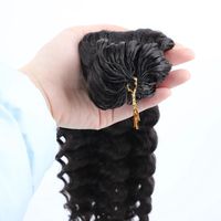 Extensions de cheveux humains au crochet, non traités, sans nœuds, pré-séparées, boucles Pixie, invisibles, pour femmes noires