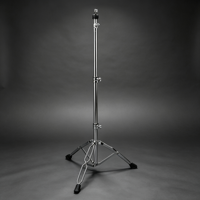 Support de cymbale droit à double renfort, base trépied chromée, hauteur réglable, support de cymbale robuste, accessoire de batterie