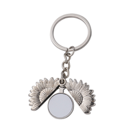 Llavero de Girasol Plateado con Impresión de Foto Personalizada, Anillo para Llaves, Regalo de Recuerdo, Llavero de Metal de Alta Calidad, Forma Multideportiva DIY