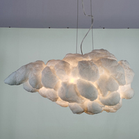 Lampe suspendue DAQIU Nordic Modern Clouds, design créatif, en coton et soie, pour chambre à coucher, idéale pour l'intérieur.