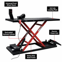 Plateforme élévatrice hydraulique à ciseaux pour motos 680 kg – Support de réparation pour atelier et garage