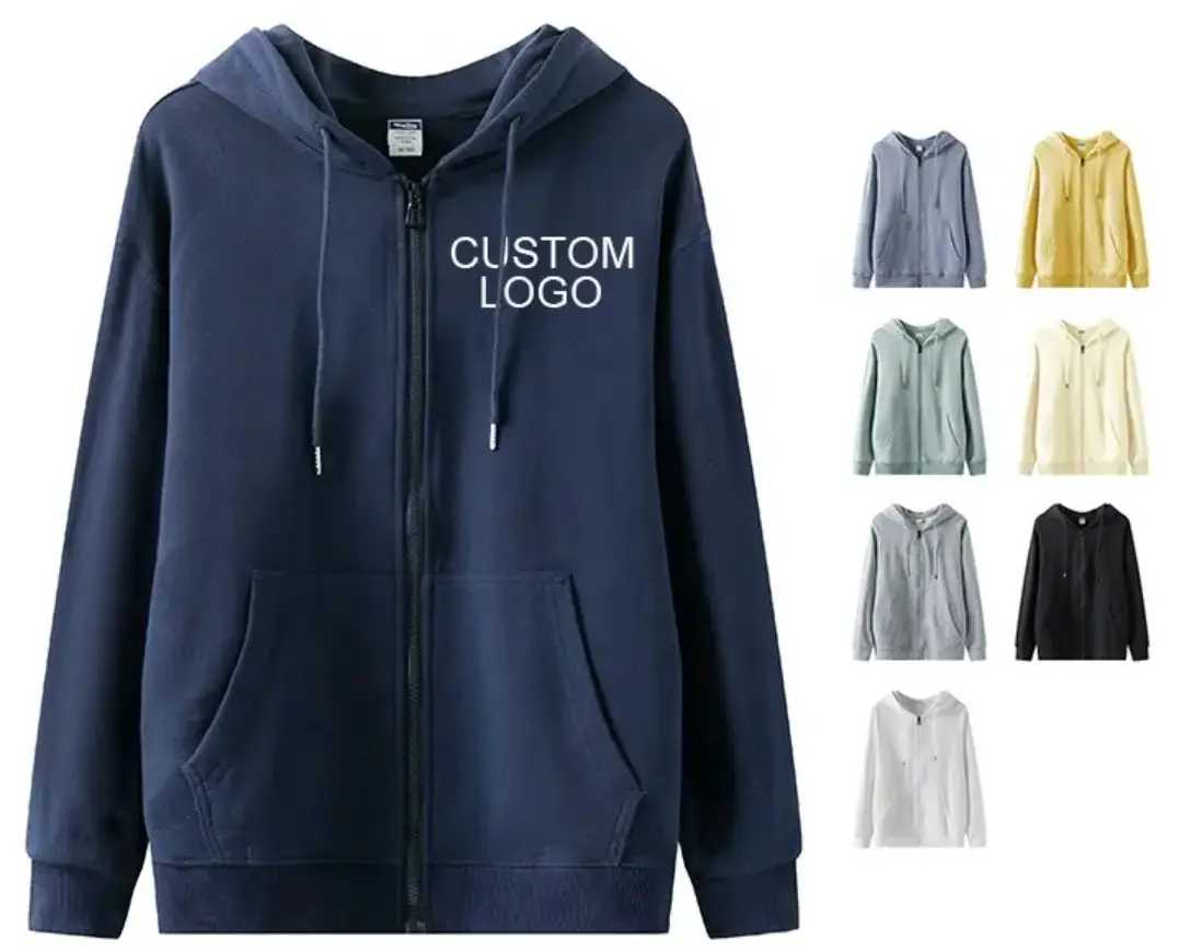 ODM/OEM Wholesale Custom High Quality Plus Size Men's Hoodie Full Zipper Custom Printed Logo Hoodie for Men and Women