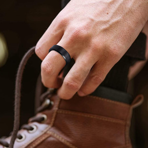Anillo de Acero Inoxidable Mate de 8MM para Hombre, Venta Caliente Transfronteriza, Joyería de Moda Sencilla de Fábrica de Yiwu, Venta al por Mayor de Joyería - Product Image 4