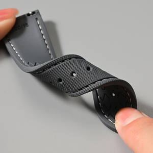 High Quality Quick Release Fluororubber <strong>Watch</strong> Band With Fabric Sailcloth Textured FKM <strong>Rubber</strong> <strong>Watch</strong> Strap Replacement 20 21 22mm - Product Image 5