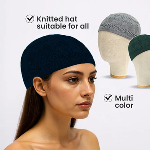 Chapeau de prière Kufi tricoté multicolore, doux et extensible, pour hommes musulmans, pour la prière et la vente en gros - Product Image 1