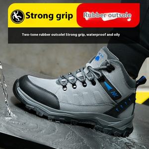 Stock de fábrica de invierno para hombre de corte medio al aire libre Casual estándar europeo punta de acero para Kevlar antideslizante Faux senderismo zapatos de seguridad - Product Image 3