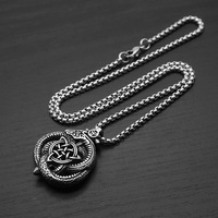 Liontin Viking Ouroboros Celtic Knot Vintage Personalized Pvd Stainless Steel Perhiasan Fashion Berkualitas Tinggi Kalung untuk Pria Grosir