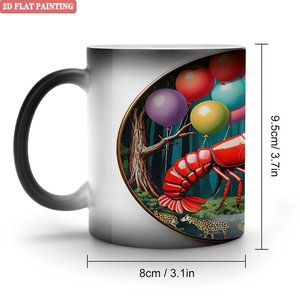 Interactive Color Changing Magic Mug 11oz Frosted Black <b>Ceramic</b> Heat Sensitive <b>Cup</b> - Product Image 1