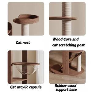 Hochwertiger Luxus Kratzbaum für Katzen Modernes Katzenmöbel aus Holz Süßes Katzenbett und Weihnachtsgeschenk - Product Image 5