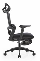 JOHOOFURNITURE Chaise de bureau de direction moderne à dossier haut en cuir et maille avec appui-tête, repose-pieds et mécanisme d'inclinaison verrouillable Sillas De Oficina
