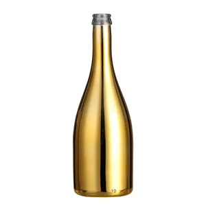 特別なデザイン広く使用されている375ml 500ml 750mlワインボトル電気メッキシャンパンガラスボトル