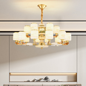EYPHI Chinese Style Copper Chandelier For Living Room Bedroom Home <b>Lighting</b> - Product Image 2