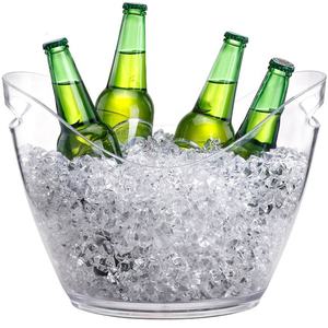 Hot sale amazon 8L Customer logo Plastic Champagne Wine beer Ice Bucket with handle for BAR