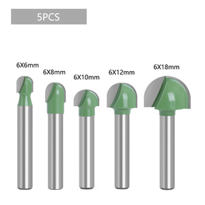 Juego de 5 fresas para trabajar la madera, broca de enrutador CNC de fondo redondo para máquinas de carpintería, alta precisión - Product Image 4