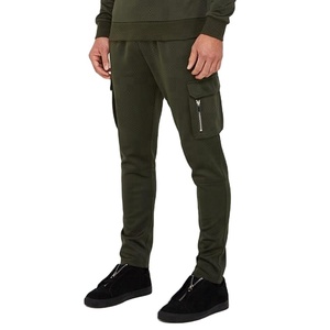 Pantalons de jogging Cargo avec votre propre Logo, pochettes en tissu Jersey personnalisé, vente en gros, - Product Image 1
