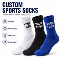 Chaussettes de sport personnalisées avec logo, vente en gros, chaussettes respirantes et rembourrées, OEM ODM, marque privée