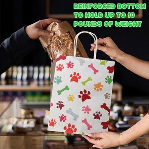 Sacs en papier kraft personnalisés en usine, sacs en papier à motif de patte, sacs cadeaux pour animaux de compagnie, sacs pour fêtes et événements, pour friandises et cadeaux pour animaux - Product Image 6