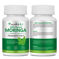 Acentiallabs Capsules de poudre d'extrait de feuilles de Moringa végétaliennes, capsules naturelles et biologiques de Moringa pour le soutien du sommeil et la santé des articulations