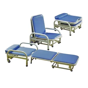 Cama plegable para dormir en hospital, cojín de espuma de acero recubierto de epoxi