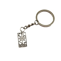 Dünya Tarot Kartı Anahtarlığı, 13x30mm, Hediyelikler için Parlak Metal Vintage Charm, Altın ve Gümüş