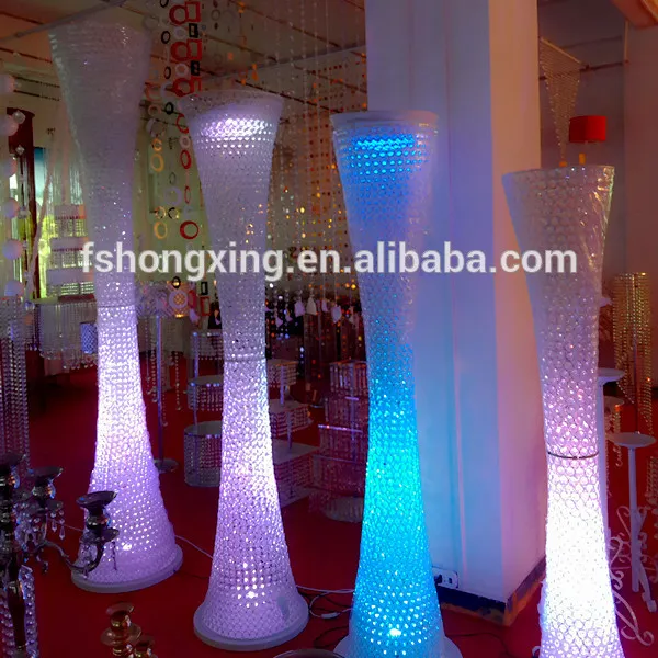 LED lighting pillar walkway pillar /wedding fiber pillar manufacturer