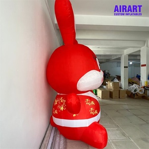 Đồ Trang Trí Hoạt Động Ngoài Trời Tùy Chỉnh Nhà Máy Thiết Kế Mới Nhất Bong Bóng Thỏ Đỏ Bơm Hơi Với Linh Vật Động Vật Phong Cách Hoạt Hình - Product Image 3