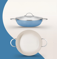 Poêle à frire avec couvercle, poêle à frire antiadhésive avec revêtement céramique, grande poêle profonde avec couvercle, compatible induction