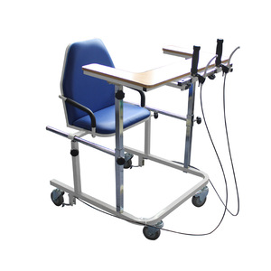 Déambulateur Jinyu avec siège réglable en hauteur pour la rééducation des jambes, fonctionnement manuel, frein à étrier, couleur bleue - Product Image 3