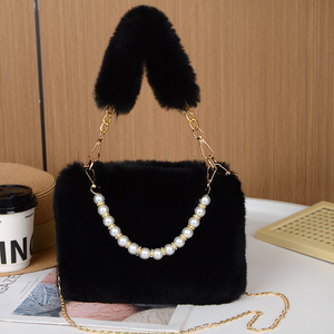 <span class=keywords><strong>Sac</strong></span> bandoulière en peluche pour femme, automne-hiver, <span class=keywords><strong>avec</strong></span> chaîne et fermeture éclair, design carré tendance et <span class=keywords><strong>petit</strong></span> - Product Image 2