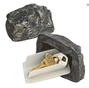 Boîte à clés de porte extérieure Hider Art Déco en PP avec décorations simulées de petites pierres pour la décoration intérieure - Product Image 1