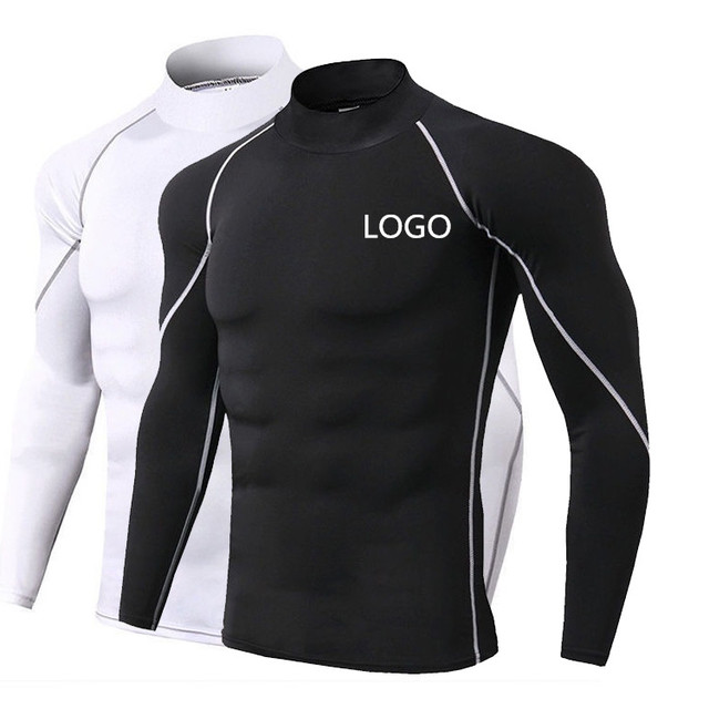 Factory Price Men's Athletic Workout Shirt Water Sports Rash Guard Base Layer Long Sleeve Compression Shirts