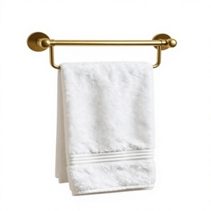 Barra para toallas de latón dorado, accesorios de baño montados en la pared, barra para toallas de metal moderna, soporte para toallas, accesorio de baño, decoración del hogar - Product Image 1