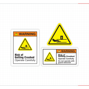 Industrial Equipment Pinch Point Warning Safety Custom Adhesive Stickers 3M High Performance Waterproof Heat Sensitive - Product Image 3