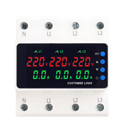 Protector de Sobretensión y Baja Tensión Digital Inteligente Trifásico PN6-VA3, 40Hz/50Hz/60Hz/70Hz, Personalizable 64A/80A/100A