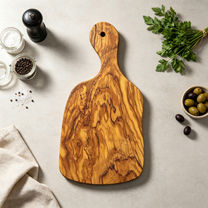 Tabla de Cortar de Madera de Olivo de Primera Calidad, Bandeja para Servir Queso con Logotipo Personalizado - Product Image 1