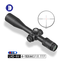 Lunette de chasse DiscoveryOpt avec lentilles entièrement revêtues, réglage 1/4, verrouillage zéro, viseur optique LHD-NV 4-16X44SFIR FFP pour la chasse