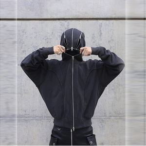 Sudadera con Capucha de Invierno para Hombre, Negra, Gruesa, de 500 g/m², Bordada, Personalizable, con Doble Cremallera y Orificios para los Ojos - Product Image 4